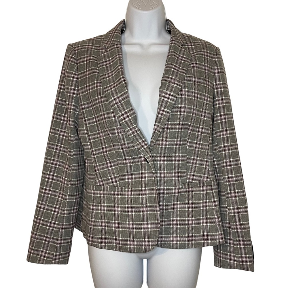 Banana Republic Gray Plaid Blazer Jacket